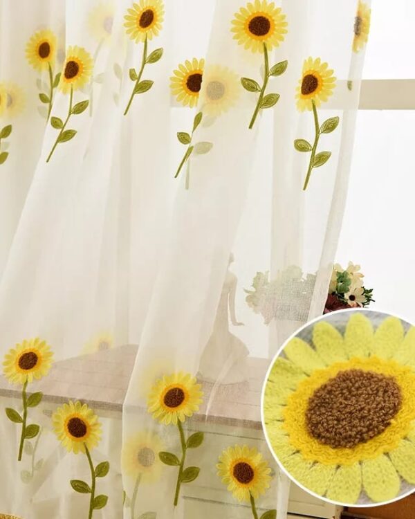 Visillo Bordado Girasol