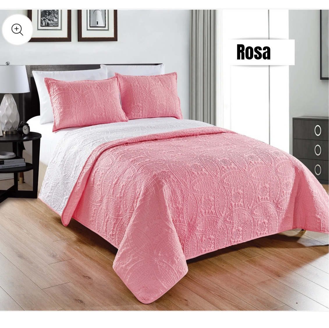 Funda para cama tamaño Super King size de 220x240 cm de color rosa y azul  agua Azra Forme