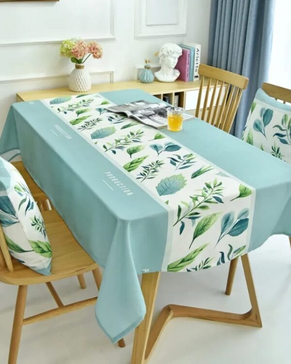 Mantel Impermeable Verde Menta con Hojas