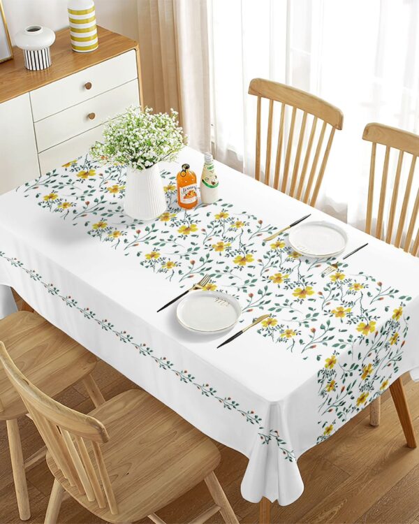 Mantel Impermeable Blanco con Flores