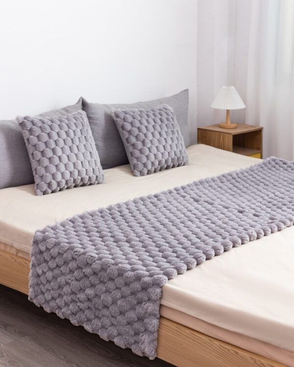 Piecera con diseño Gris + 2 Fundas de Cojines