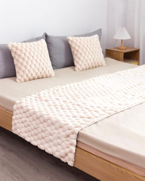 Piecera con diseño Beige + 2 Fundas de Cojines