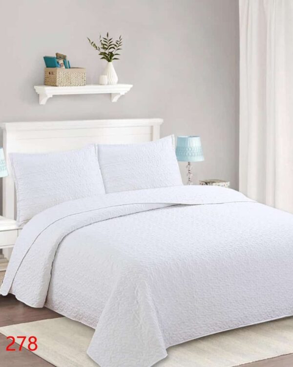 Cubrecama Quilt 2 Plazas y King Blanco