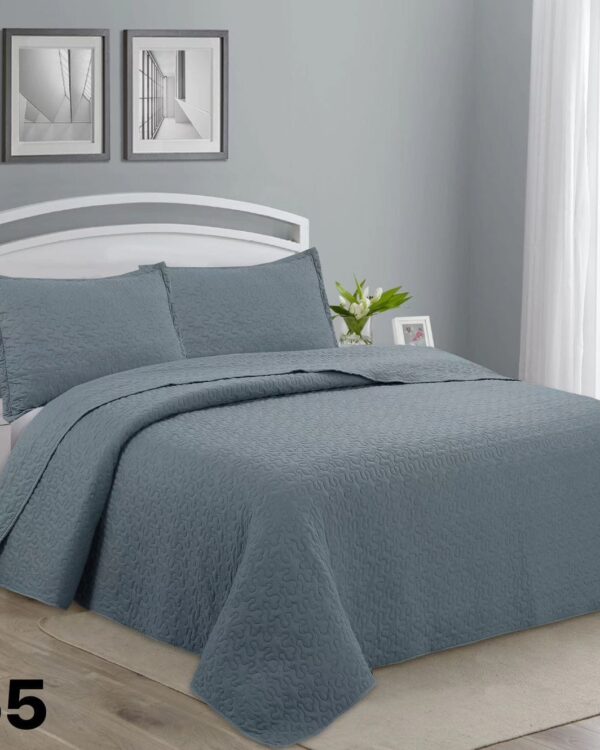 Cubrecama Quilt  2 Plazas y King Gris