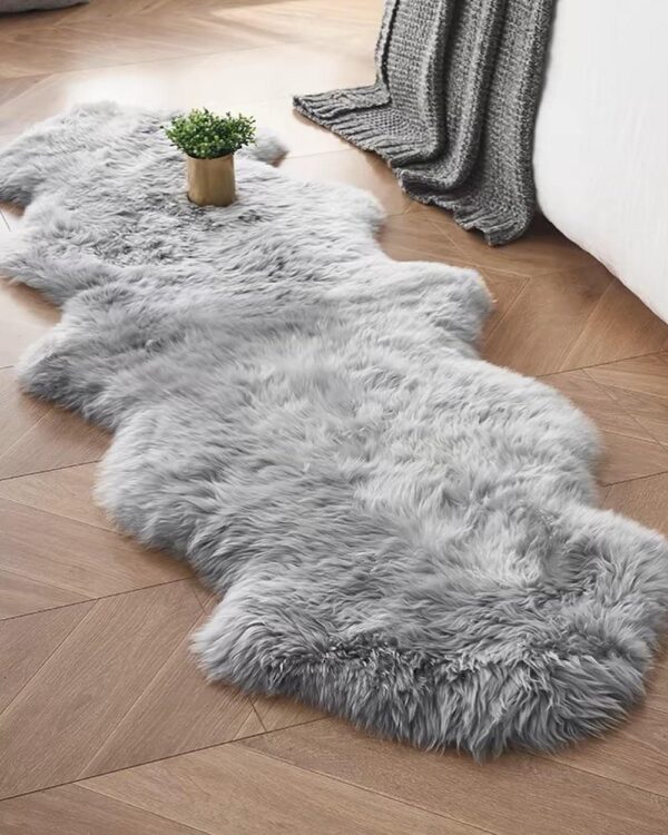 Alfombra Peluda Gris