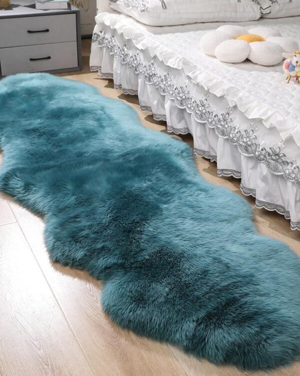 Alfombra Peluda Turquesa