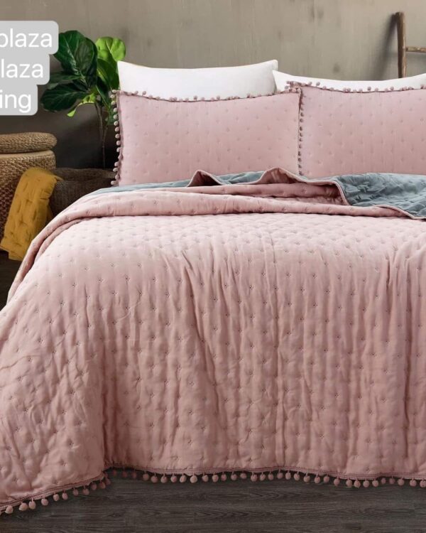 Cubrecama Quilt Algodón Rosa
