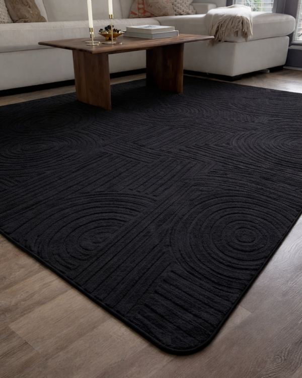Alfombra Negra Texturizada 150 x 200 cm