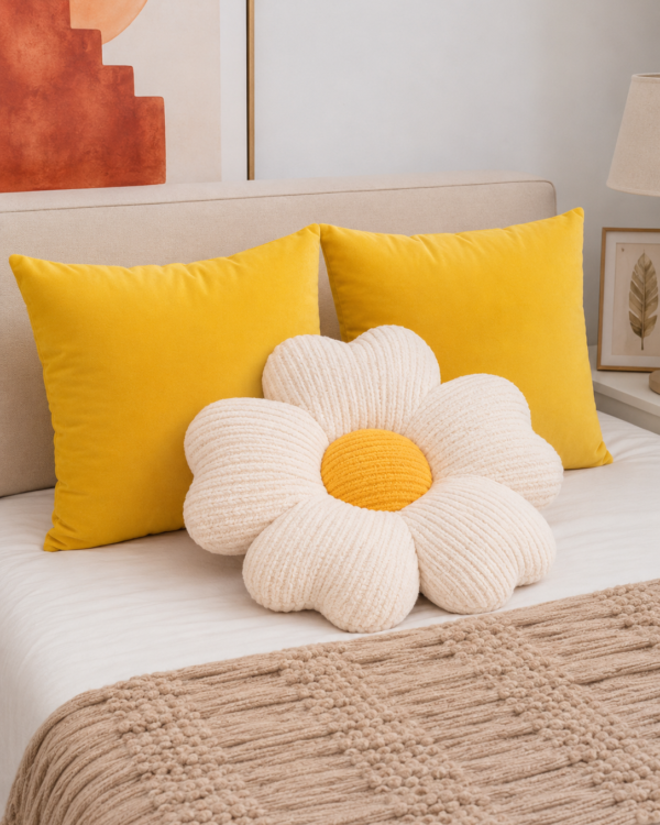 Pack Cojin Flor + 2 fundas de cojines Decorativos