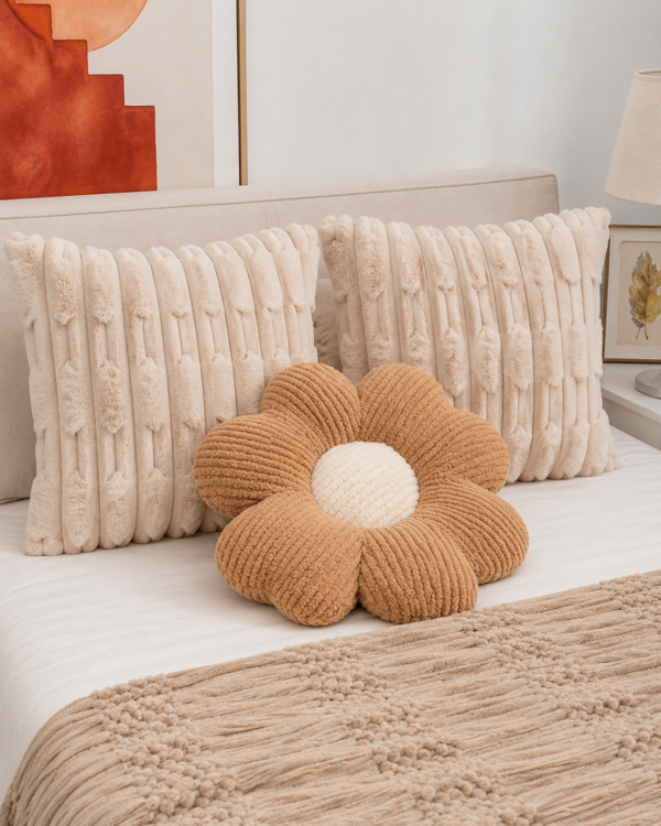 Pack Cojin Flor + 2 fundas de cojines Decorativos